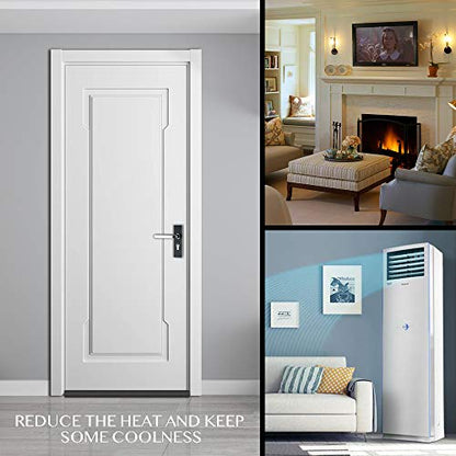 Waterproof Twin Door Draft Stopper Adjustable Size 30" to 36" Weather Stripping Noise Blocker Window Breeze Blocker - color: Black, size: 2 inch
