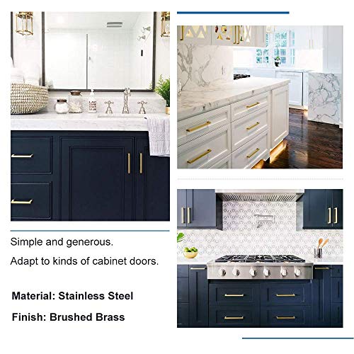 Goldenwarm 5 Pack Gold Cabinet Knobs Kitchen Cabinet Handles Brushed Gold Drawer Pulls and Knobs for Dresser Bathroom Cupboard - color: Gold, size: Single Hole