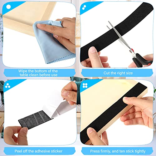 Zonon 4 Rolls 120 Inch Felt Strip with Adhesive Backing Felt Tapes Furniture Strip Rolls Self Stick Heavy Duty Polyester for Protecting Furniture and DIY Adhesive(Black,1 Inch) - color: Black, size: 1 Inch