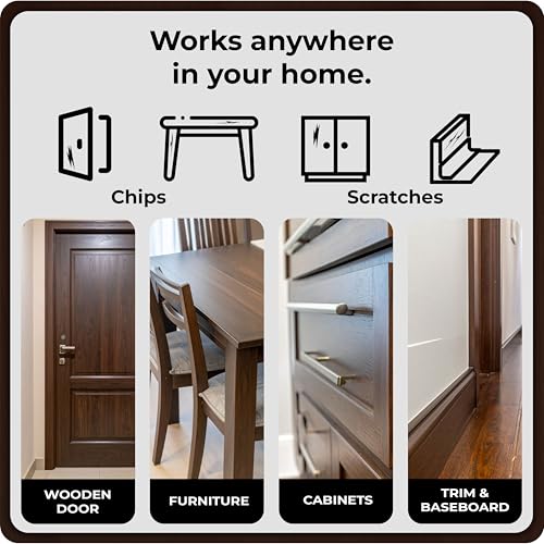 Dark Brown Wood Stain Repair Kit, Brush-On Touch-Up Stain Bottles, Provincial, Dark Walnut, Ebony, Red Mahogany, Interior and Exterior Wood, 4 fl oz Total by spot. - color: Dark Brown