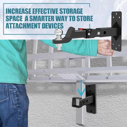 1.25" Hitch Wall Mount Bike and Cargo Rack Hanging Garage Wall Organizer, Trailer Hitch Receiver Storage, Easy to Load Secure & Sturdy, Heavy Duty Bicycle Hook Accessories, Max 200 LBS - size: 1.25 inches