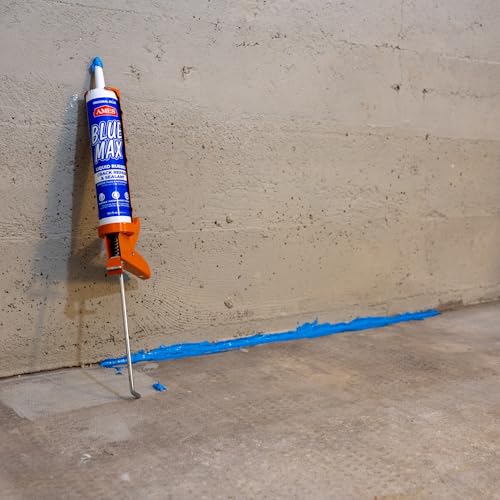 Ames Blue Max® Liquid Rubber Crack Repair & Sealant - 10.1 Ounce Cartridge Paintable Waterproof Sealant - Perfect for Shower and Tub Details, Filling Large Cracks, Holes and Gaps in Concrete