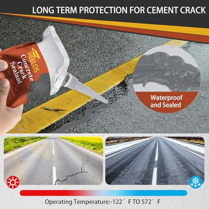 Concrete Crack Filler,2 Pack Cement Crack Sealant, High Elasticity Crack Filler Repair Sealer, Self Leveling Waterproof Caulking Glue Sealing Adhesive for Concrete Driveway, Patio, Sidewalk (Grey) - style: 2Pack-2.2LB