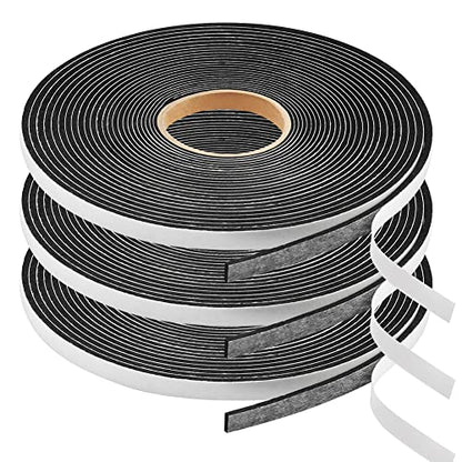 Seal Foam Tape,1/4 Inch W x 1/16 Inch T Weather Stripping for Door and Window,High Density Single Sided Closed Cell Door Insulation Weather Strip,3 Rolls Total 64FT Long