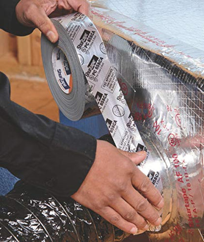 Duck Brand HVAC Duct Sealing Tape, Silver, 1.88 Inches x 30 Yards, 1 Roll (1404523)