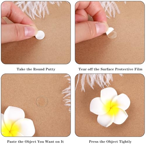 JANYUN 225 Pieces Double Sided Sticky Dot Stickers Removable Round Putty Clear Sticky Tack No Trace Super Sticky Putty Waterproof Small Stickers for Wall Wood Ceramic Metal Plastic (10mm) - size: 0.39" Round