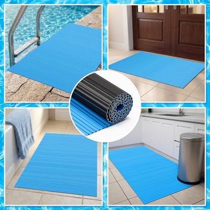 Breling 24" x 36" Swimming Pool Ladder Mat, Protective Pool Ladder Pad Step Mat with Non Slip Texture for Above Ground Swimming Steps Liners and Stairs(Vertical Striped) - size: 24" X 36", style: Vertical Striped