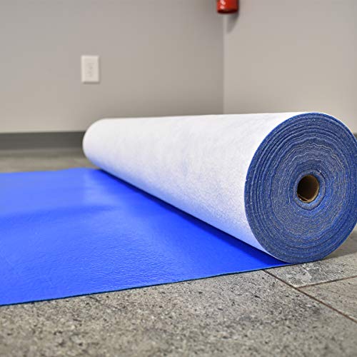 ShuBee® BeeArmor® Blue Temporary Surface Protection – Impact Resistant, Slip-Resistant Tacky Backing, Multi-Surface Floor Protector for Construction, Remodeling & Painting, 39” x 100’ (325 Sq Ft) - color: Blue
