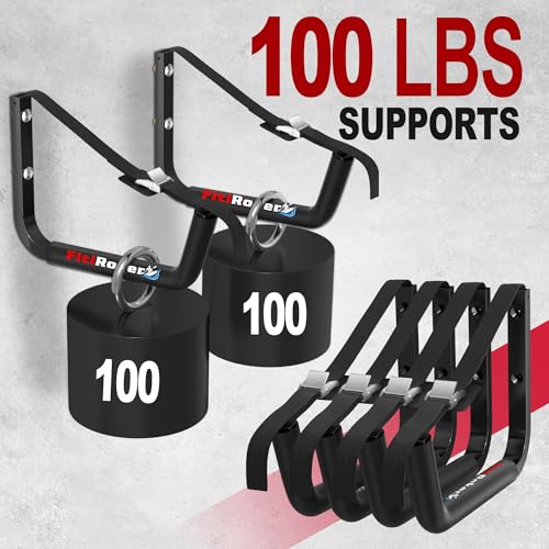 Kayak Storage Rack – 100LB Heavy Duty Kayak Wall Mount with Foam Padding & Straps | Kayak Rack for Garage, Wall Mounted Storage Hooks for Canoes, Paddle Boards, Ladders, Bikes (Square Tube) - style: Square Tube