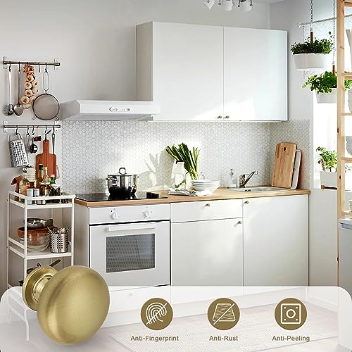 Probrico 5 Pack Single Hole Cabinet Knobs, Modern Style Drawer Pulls Champagne Bronze Knobs for Kitchen Bedroom Bathroom, Dresser Knob Furniture Handle Hardware - color: Champagne Bronze