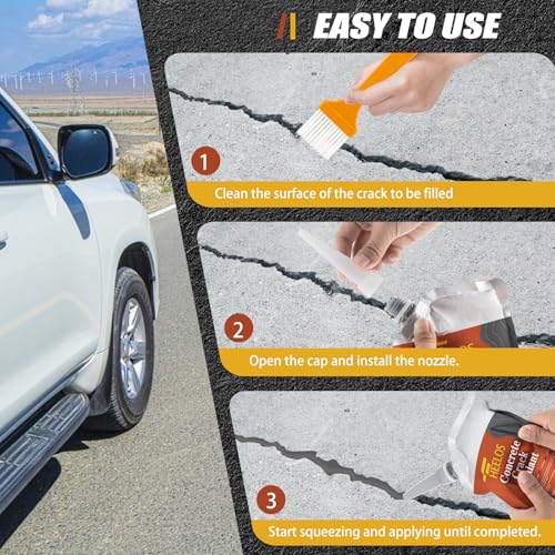 Concrete Crack Filler, 9Packs Premium Concrete Crack Sealant, Weather-Resistant Caulking Glue,Quick-Drying & Waterproof Repair Adhesive for Slabs, Driveways, Sidewalks (Grey) - style: 9Pack-9.9LB
