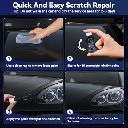 Car Black Paint Touch Up Cars Scratch Repair for Vehicles, Rim High-Gloss Black Paint Pen 30ML Quick Drying Automotive Scratch Repair, Non-toxic 1.5 oz Easy to Use - color: Blaxk