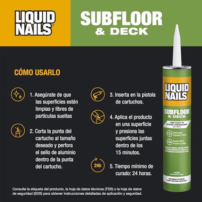 Liquid Nails LN902 VOC 10-Ounce Subfloors and Construction Adhesive (Pack of 6) - color: Tan, size: 10 Ounce (Pack of 6)