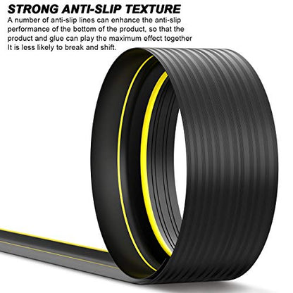 Jin&Bao Universal Garage Door Threshold Seal Strip 16FT Kit, Bottom Waterproof Rubber Weather Stripping Replacement（Yellow, 1 Adhesive） - color: Yellow, size: 16 Feet
