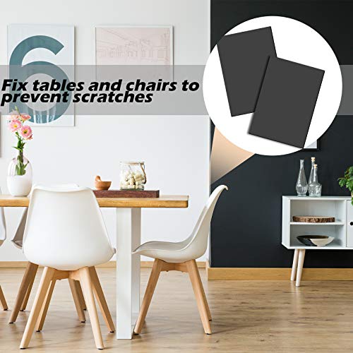 4 Pcs Non Slip Furniture Pads 6 x 4 Inch Self Adhesive Rubber Pads with Anti Grip Cuttable Rubber Self Stick Sheet for Furniture and Appliances
