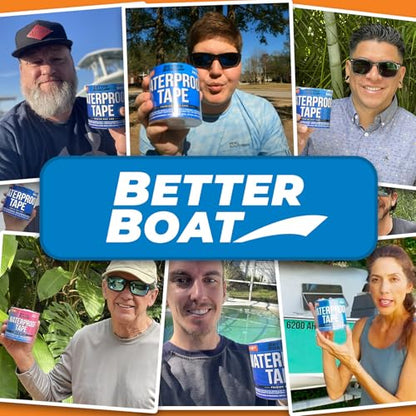 Better Boat White Waterproof Tape for Leaks Heavy Duty Marine Grade Seal Tape, 15 ft x 4 in, Shower, Pool, RV, Roof Patching and Sealing - color: White