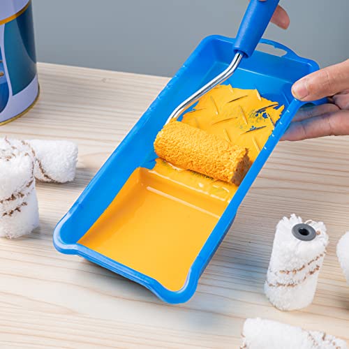 Mister Rui Paint Roller Kit, 9 Pack, 2 Inch Microfiber Paint Roller Covers, Small Paint Rollers with Tray and Roller Frame, Mini Rollers for Painting, Paint Supplies for House Painting - size: 2 Inch,9 Pack
