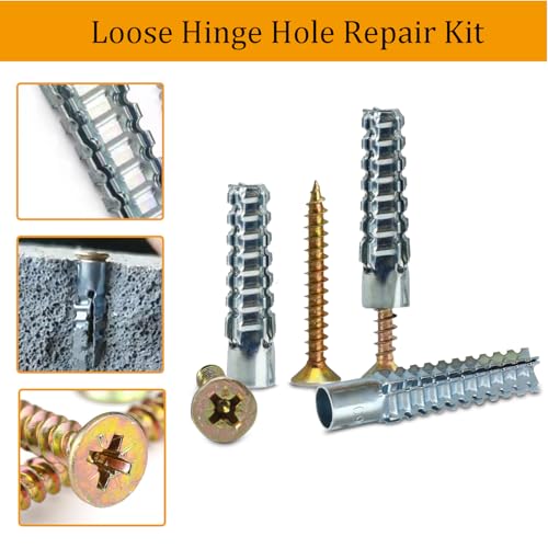 M6 Tree Shaped Steel Hollow Wall Anchor with Screws,Loose Hinge Hole Repair Kit for Concrete Wall, Metal Expansion Bolt for Drywall(200 Pcs)
