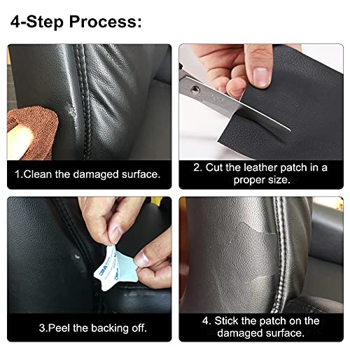 ILOFRI Leather Repair Patch Tape 3x60 inch, Strong Adhesion Backing Self Adhesive Vinyl and Leather Repair Kit for Couch, Car Seats, Boat Seats, Sofa, Upholstery. Bonded Leather Repair Roll - Red - color: Dark Red, size: 3x60 inch