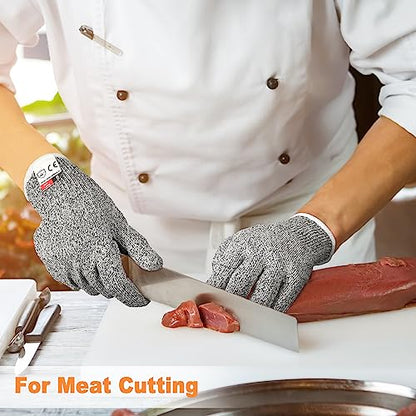 Xuhal 20 Pairs Cut Resistant Gloves Level 5 Protection Cutting Safety Kitchen Anti Cut Gloves for Kitchen (S) - size: Small