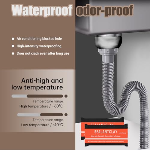 8 Pcs Gray Seal Putty,Waterproof Duct Seal Repair Sealing Clay & Moldable Silicone Putty,Ideal for Sealing Drain Connections, Wall Holes, and Air Conditioning Openings, Reliable and Efficient. - color: 8 Pcs Gray Seal Putty（30g）