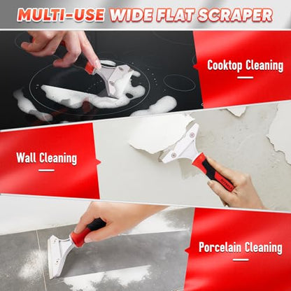 DIYSELF Caulking Tool, 4 in 1 Caulk Remover Tool for Bathroom, Bathtub, Grout, Shower, Tile, Window, Razor Scraper Tool for Cleaning, Silicone Caulk Removal Tool (Red) - color: Red