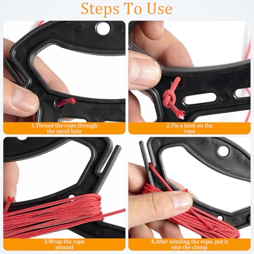 SEWACC 10pcs Line Winder Wind up for Cord Rope and Cord Organizer Rope Spooler Fishing Gadgets Cable Winder Kite Reel for Twine Fishing Line Prevent Tangles