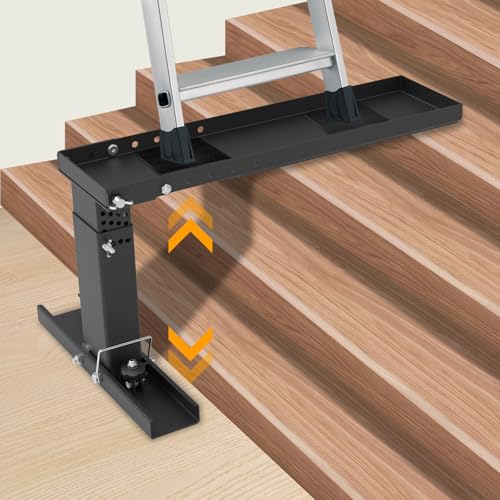 Qualward Ladder Stabilizer, Heavy-Duty Ladder Stabilizer High Strength, Ladder Leveler 12.2"-17.5", Adjustable Height and Foldable Ladder Stabilizer for Stairs with Non-Slip Feet - size: Pro 12.2"-17.5"