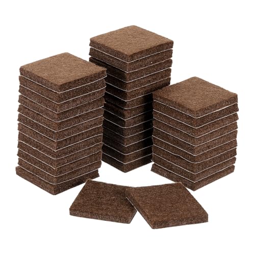 uxcell Furniture Pads, 36Pcs 1.25" - Square Self Adhesive Felt Furniture Pads, Floor Protectors for Furniture Feet Chairs Legs Hardwood Floors (Brown) - color: Brown, size: 1.25"