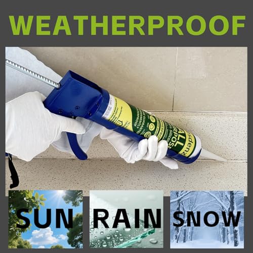 Gray Universal Silicone Caulk, 100% Silicone Sealant Outdoor Waterproof, Flexible Cartridge Adhesive Caulking for Aquarium RV Roof Window Door Kitchen Bathroom Bathtub Shower Seal, 10.1 Oz, 1 Pack