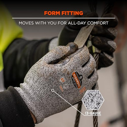 Ergodyne Nitrile Coated Work Gloves, Cut Resistant Level A3, Grip For Wet or Dry Enviroments, Ergodyne ProFlex 7031,Gray,Medium - size: Medium (Pack of 1)