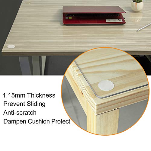27pcs Glass Top Bumpers, 1.15mm Thin Silicone Adhesive Furniture Bumpers for Glass Table Door Cabinet Drawers (White) - size: 30mm, 1.15mm