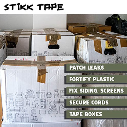 STIKK Duct Tape - Olive Drab Green Duck Tape - 3 inch x 25 Yards - Heavy Duty Tape for Repairs, Household Projects - for Commercial HVAC and Construction - Effective Heavy Duty Waterproof Duct Tape - color: Olive Drab Green
