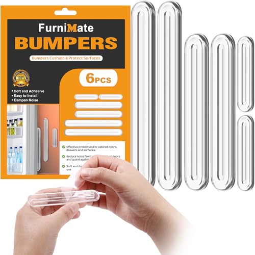 Wall Protector from Furniture 6PCS Set, Wall Bumper Guards, Clear Furniture Bumpers, Fridge Door Stopper - size: 6pcs Set Thick