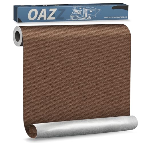 OAZ 16 x 79 inch Canvas Repair Patches Canvas Fabric Patch Self-Adhesive Fabric Repair Tape Waterproof Outdoor Gear Patch Kit for Boat Cover Awning Sofa Chair Couch Tent Bag (Dark Brown) - color: Canvas Dark Brown, size: Canvas-16" X 79"