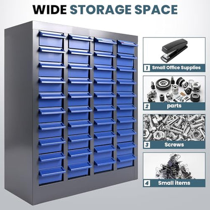 40 Drawer Nut and Bolt Organizer Cabinet, Small Parts Storage Cabinet Bolt Bin with Dividers & Labels, 21"X 9"X 25" Steel Frame Tool Organizer Parts Cabinet for Garage Hardware & Screw Storage - size: 40-Drawer