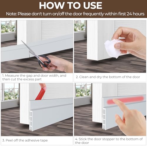 Door Draft Stopper Weather Stripping: Ohuhu 39" L x 2" W Under Door Bottom Seal Strip Sweep - Backing Adhesive Blocker Gap Filler Flexible Noise Insulation Draft Guard Bottom of Door Garage