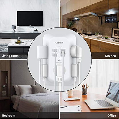 Addtam 5-Outlet Extender Surge Protector, Multi Plug Wall Outlet with 4 USB Wall Charger(1 USB C Ports), Outlet Splitter Power Strip for Home Office Dorm Room Essentials, Plug Extension Outlet 1800J - size: 1c3a