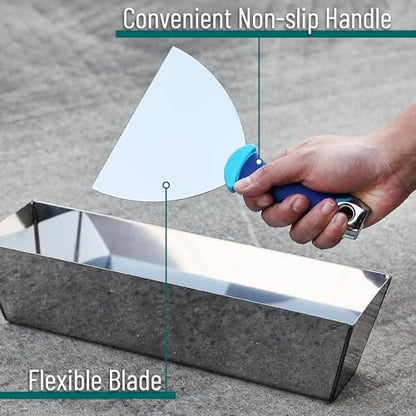 Bates- Putty Knife, 6 Inch, Carbon Steel, Flexible, Metal Scraper with Hammer End, Spackle Knife, Drywall Spackle, Metal Paint Scraper Tool, Putty Knife Scraper, Wall Scraper, Putty Scraper - color: Blue, size: 6 Inch