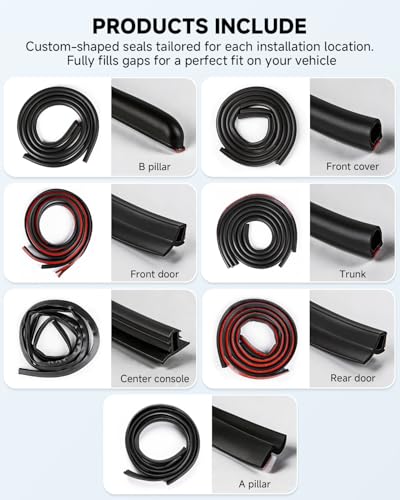 Weather Stripping Door Seal for Honda CR-V 2017-2022, Rubber Seal Weather Strip Kit, Soundproof Noise Insulation Dustproof for Front/Rear Trunk A-Pillar B-Pillar Front/Rear Door (9-Pack) - size: for Honda 2017–2022 CR‑V