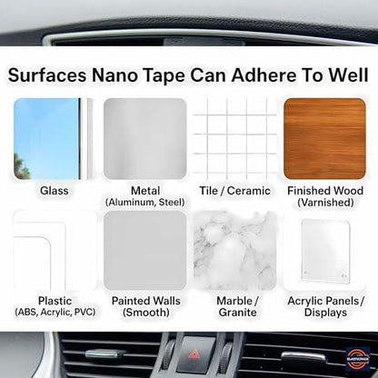 Double Sided Mounting Tape Heavy Duty - 2 in x 16 ft Clear Two Sided Nano Tape for Walls, 2mm Thick Adhesive for Picture Hanging, Reusable, Heat Resistant