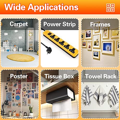 Double Sided Tape Heavy Duty - Nano Tape, Double Sided Mounting Tape (2 Rolls, 19.6FT), Heavy Duty Double Sided Tape for Walls, Two Sided Tape, Adhesive Tape for Poster, Carpet, Rug, Outdoor Use - color: transparent