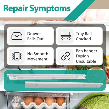 240530601(Left) & 240530701(Right) Refrigerator Pan Hangers Replacement – Drawer Slide Rail Kit Replaces 240460401, 240460501