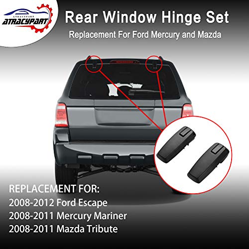 Rear Window Hinge Set Liftgate Glass Hinge Right & Left | Replacement for 2008-2012 Ford Escape 2008-2011 Mercury Mariner Mazda Tribute | Replaces# 8L8Z78420A68C, 8L8Z78420A68D - size: 8l8z78420a68c