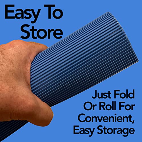 RESILIA Stay-Put Swimming Pool Ladder Mat - Non-Slip, Wide Ribbed, Protective Pad, 36 Inches x 36 Inches, 0.125 Inch Thick, Royal Blue, Made in USA - color: Royal Blue