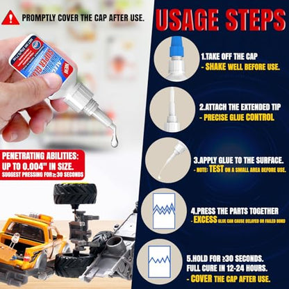 20g Thin-Medium CA Glue (100 CPS), Instant Clear Cyanoacrylate Glue for Wood, Glass, Metal, Paper, Leather, Plastic, Ceramic, Rubber, Jewelry, Woodworking, Hobby Models, and Craft Project - size: Clear/100CPS