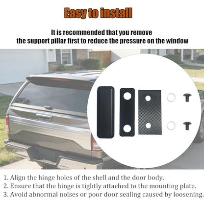 1 Pack 710001 Hinge Outer Plate Repair Kit Compatible with After 1973 Snugtop Camper Shell, Nut Plates Hinge bushings Replace,Truck Cap Glass Rear Doors Accessories
