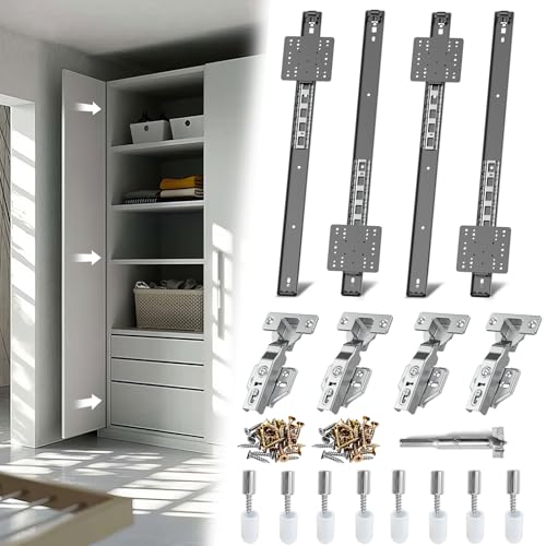 Pocket Door Slides, Cabinet Pocket Door Slide,Pocket Door Hinge,Pivot Door Slide Hardware Inset,Cabinet Pocket Door Hardware Kit Fit for Inset Door,Cabinet Door (24 inches, Pieces, 4) - size: 24 Inch
