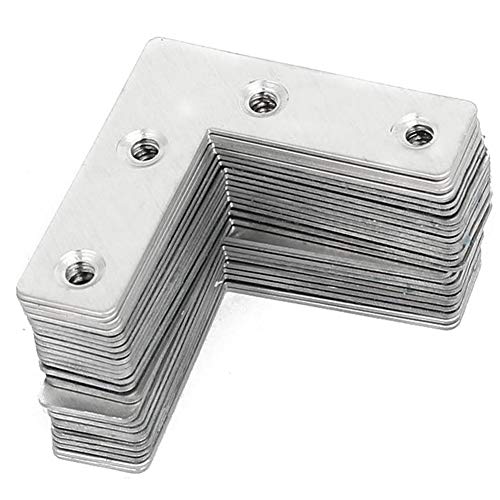 Orgrimmar 36 PCS Corner Brace Plates Metal L Shaped Flat Repair Plates Corner Brace Brackets 50mmx50mmx1mm