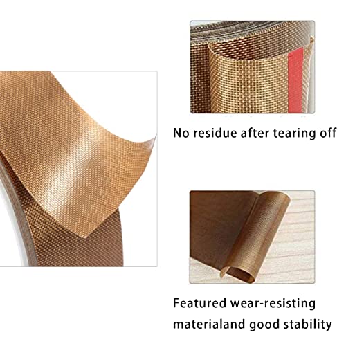 PTFE Telfon Tape high Temperature Tape Welding Sealing Tape for Vacuum Sealer Machine(Brown, 50mm x 11yards(33feet) x 0.18mm)